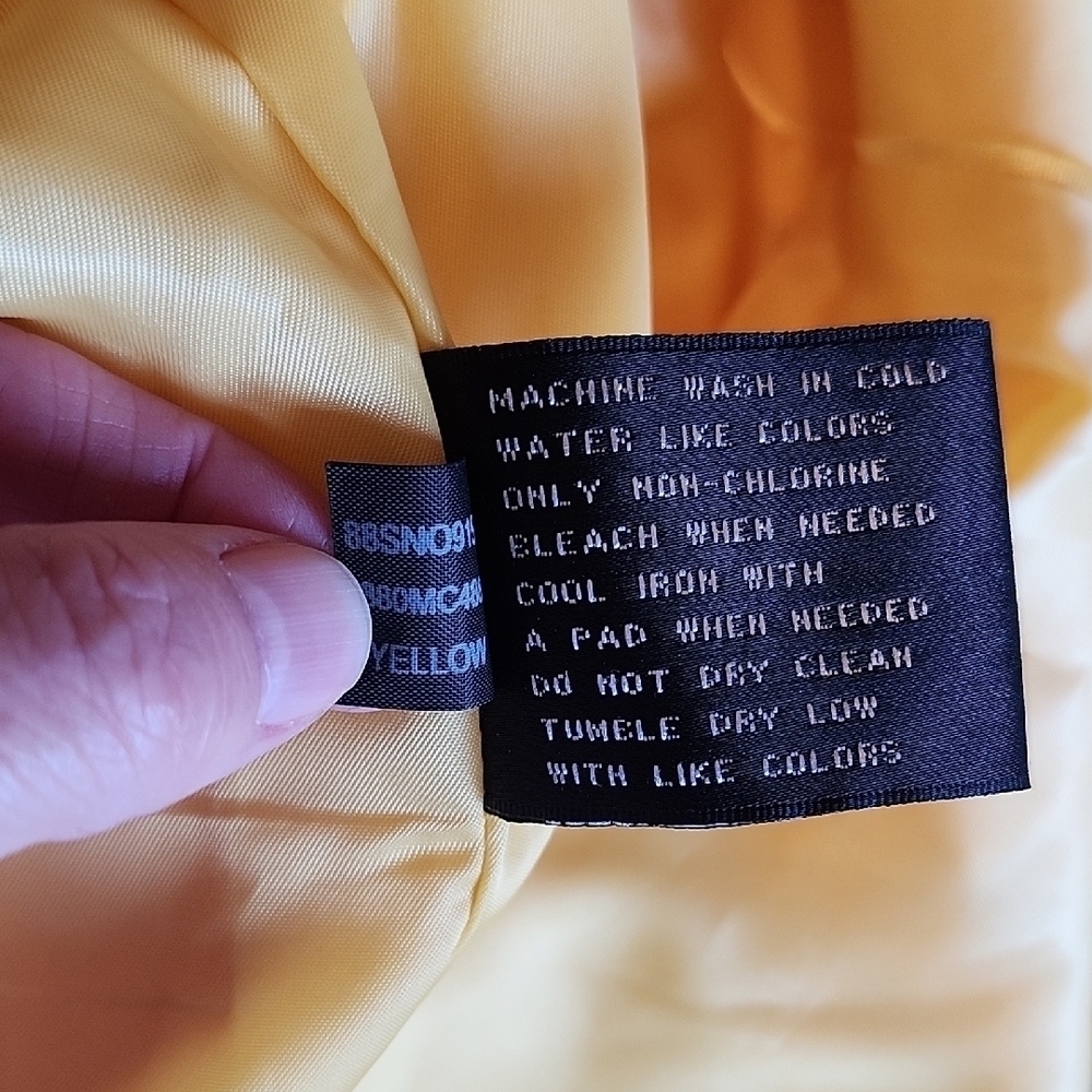 Ellen Tracy Yellow Belted Women's Lined Lightweight Jacket Button Closure Size M - Picture 7 of 10